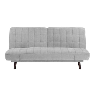 Foster 79.5 in. Square Arm Chenille Upholstered Rectangle Sofa in. Silver Gray color