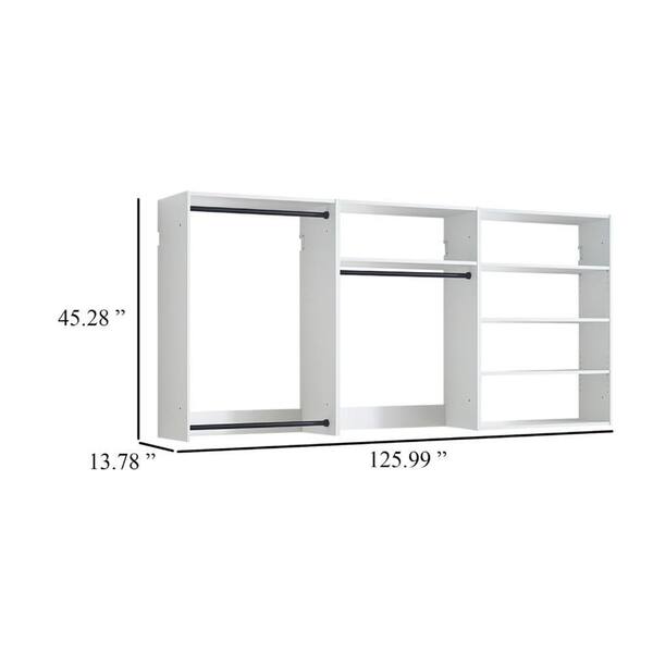 Benjara Vedz 31.5-125.98 in. W White Tower Unit Wall Mounted