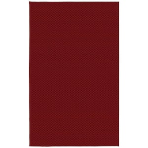 Medallion Chili Red 3 ft. x 5 ft. Casual Tuffted Solid Color Checkerd Polypropylene Area Rug