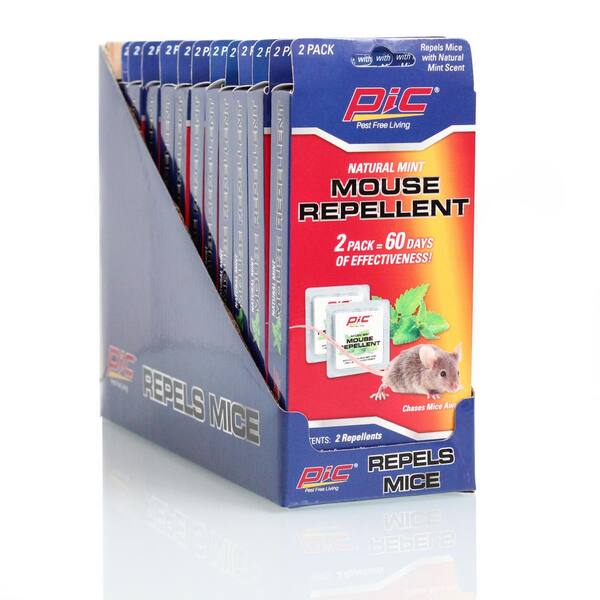 PIC Mint Mouse Repellent Ready to Use (Total 30 Day Repellers - 24) (2-Pack per Case)