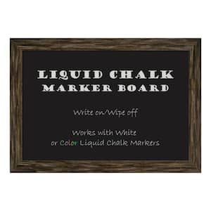 Fencepost Brown Narrow Framed Liquid Chalk Marker Memo Board