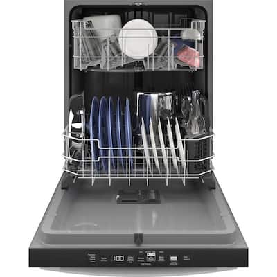 24 in. White Top Control Built-In Tall Tub Dishwasher with Steam Cleaning and 52 dBA