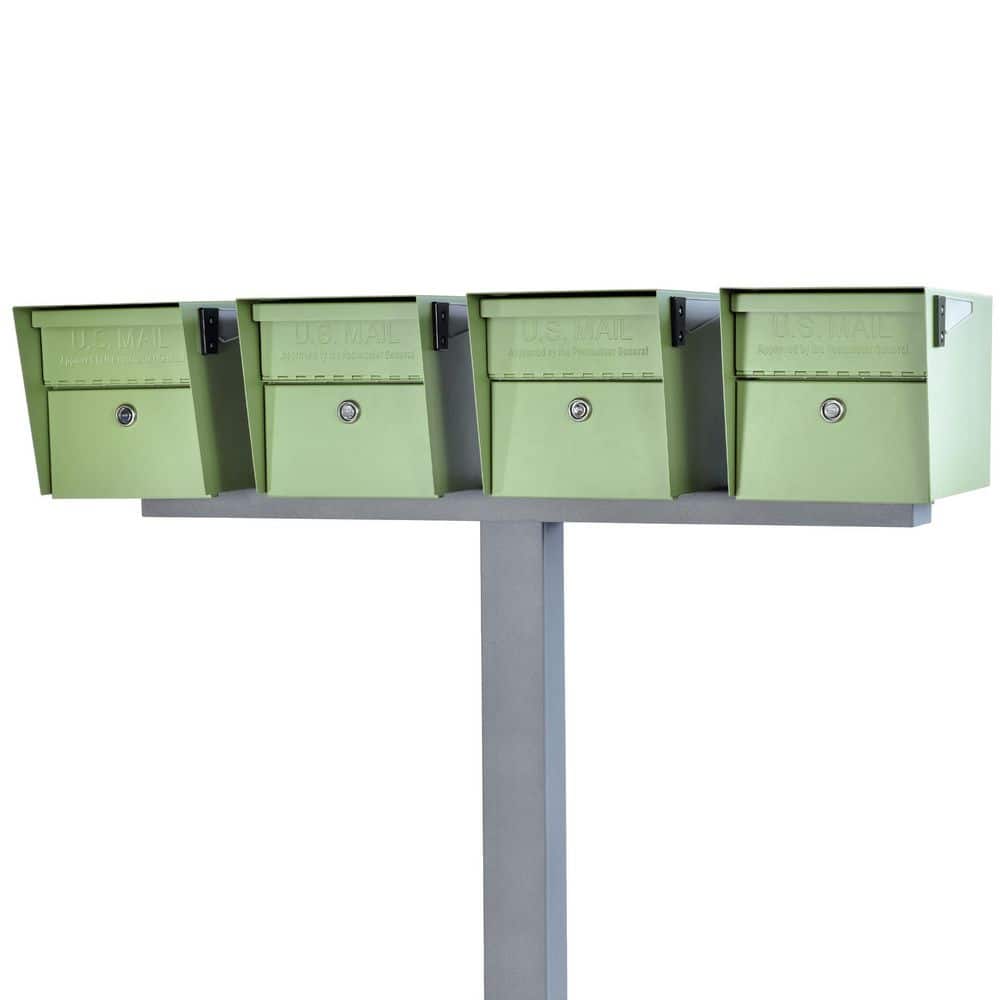 Mail Manager X4 Locking Mailbox Combo Kit w/ Granite In-Ground Post, Sage Green, 4 Way Multi Mount High Security Cluster price history on PriceWatchPro
