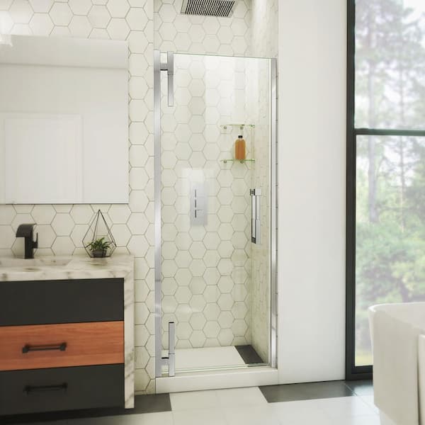DreamLine Ascend 36 in. W x 72 in. H Pivot Frameless Shower Door in Chrome