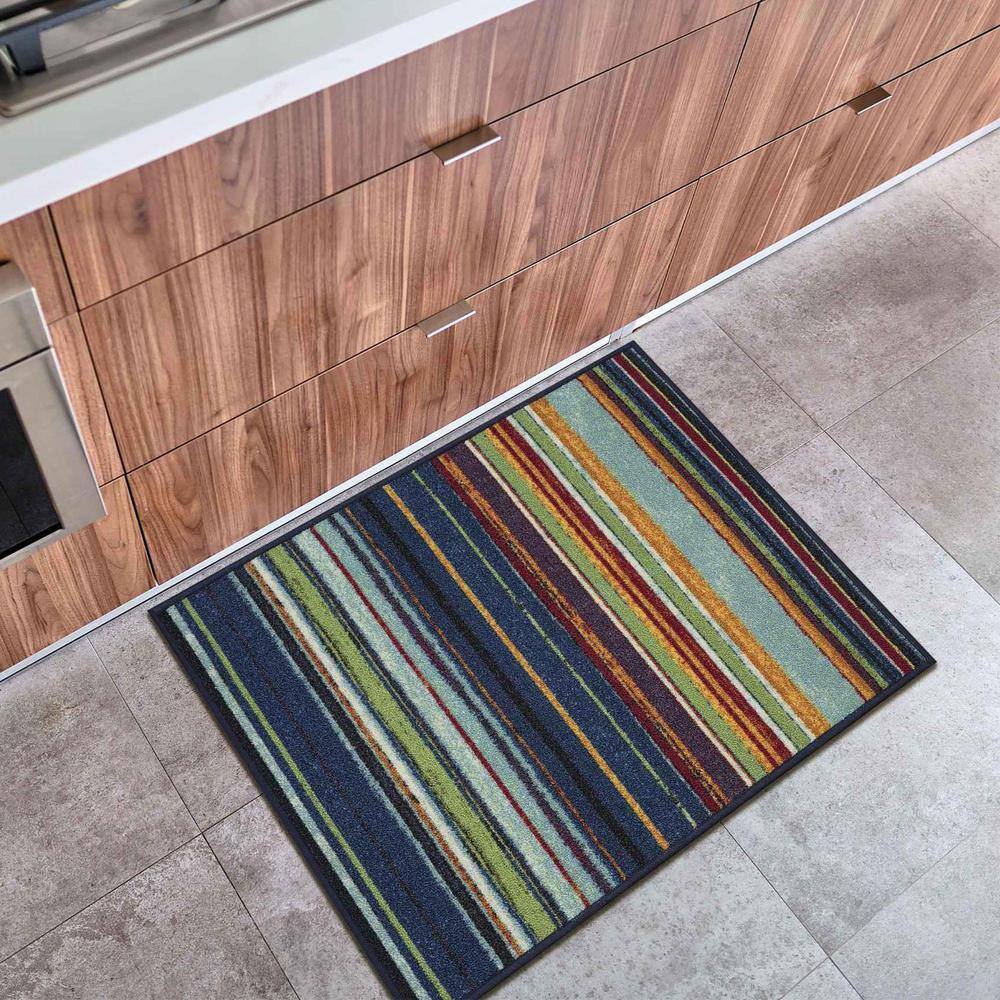 Multicolor Synthetic Non-Slip 27" x 36" Area Rug