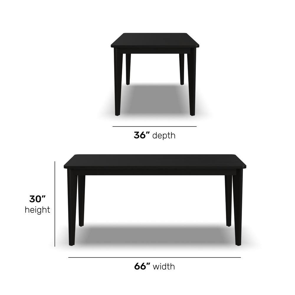 Brentwood Black Rectangular Mid-Century Wood Dining Table