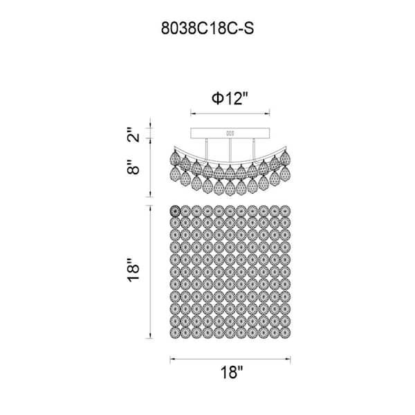 Queen 6 Light Flush Mount With Chrome Finish