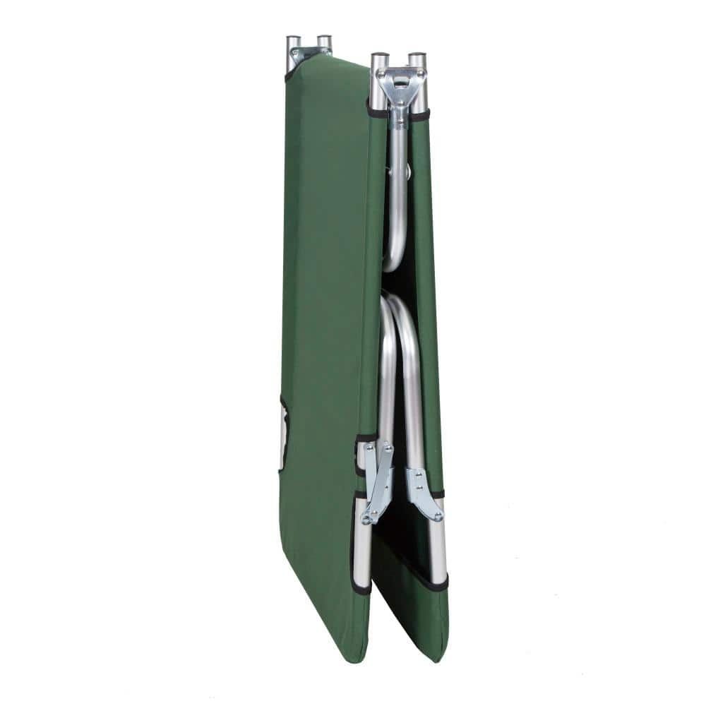 Green Aluminum Folding Camping Cot with Polyester Cover