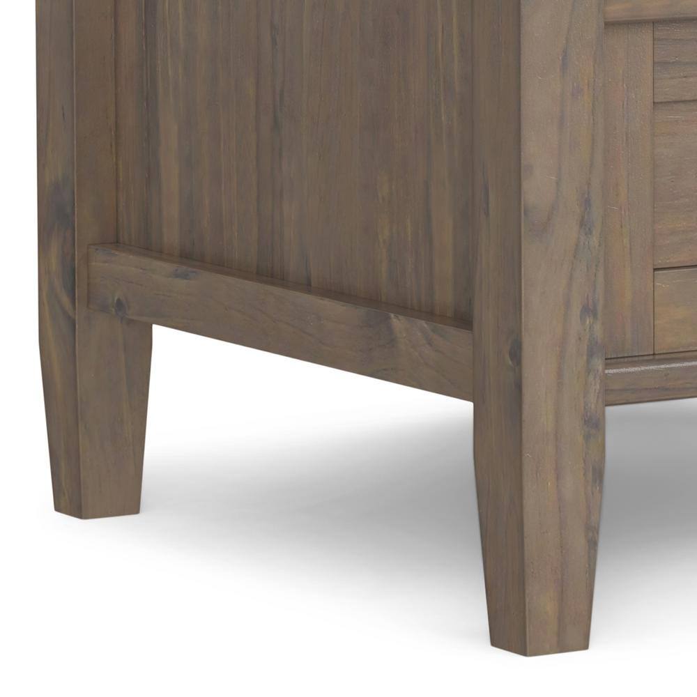Smoky Brown Solid Wood End Table with Storage Drawer