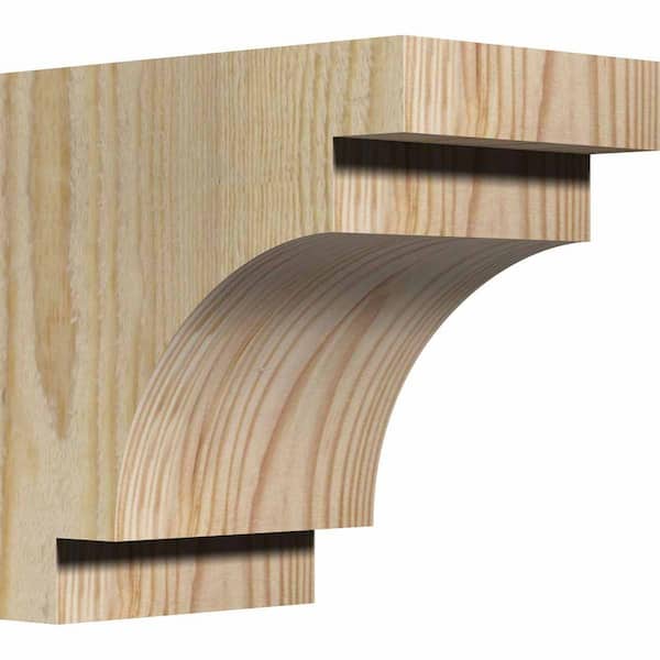 Ekena Millwork 4 in. x 6 in. x 6 in. Douglas Fir Mediterranean Rough Sawn Corbel