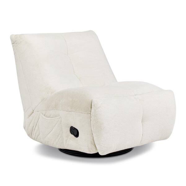 Jennifer Taylor Rearden 35.5 in. Short Faux Fur Swivel Glider