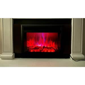 XBrand 6.73 in. W Electric Insert Fireplace Heater with Remote Control and LED Flame Effect in Black
