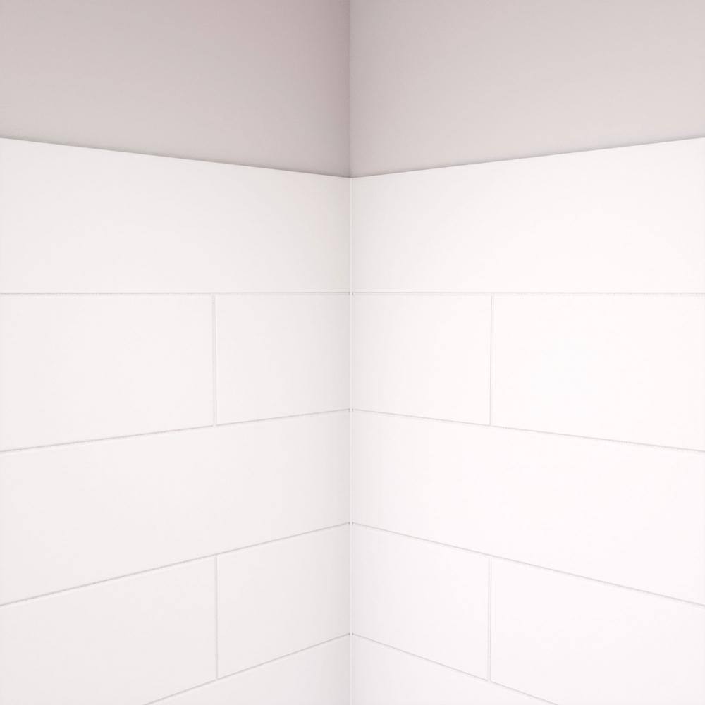 DreamStone 38" White Solid Surface Corner Shower Kit
