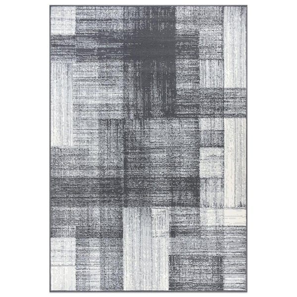 World Rug Gallery Contemporary Distressed Design Gray 5 ft. x 7 ft. Area Rug