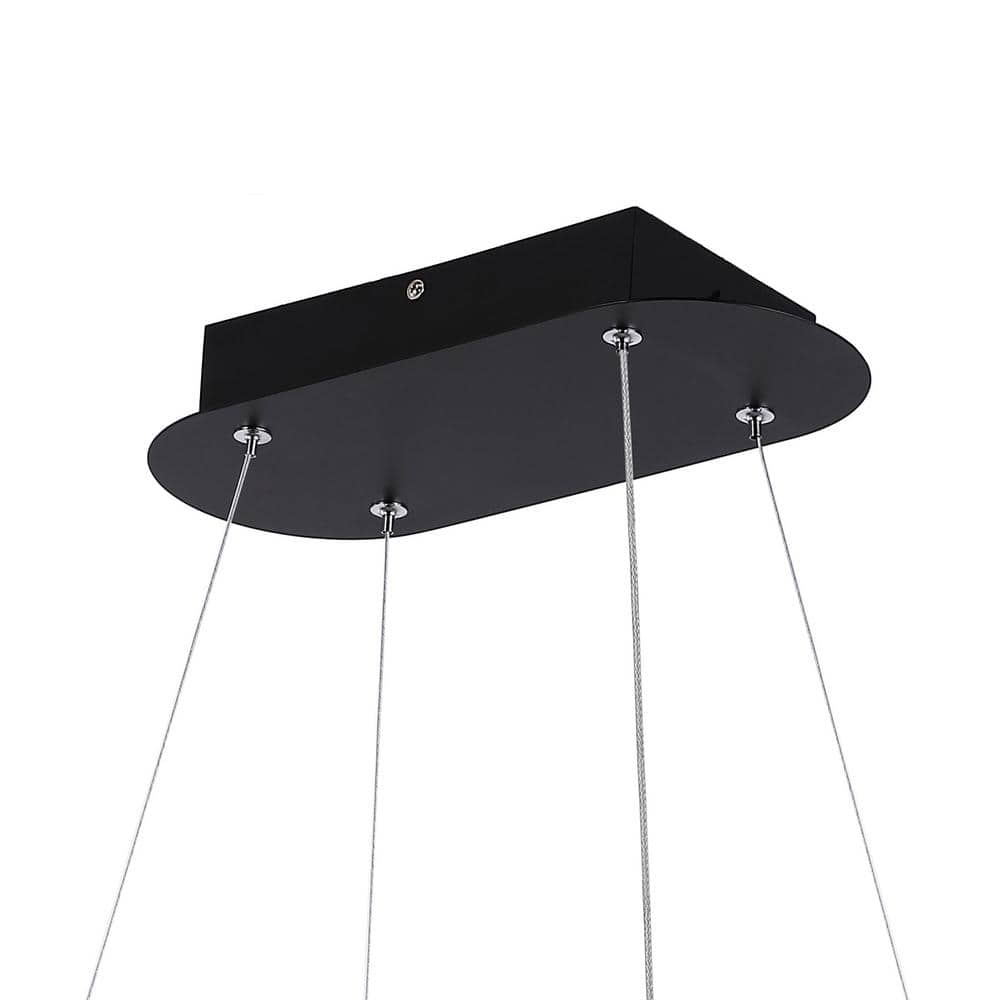 Nolan 38.75" Satin Black Modern Bohemian LED Linear Pendant