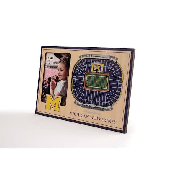 NCAA Michigan Wolverines Team Colored 3D StadiumView with 4 in. x 6 in. Picture Frame