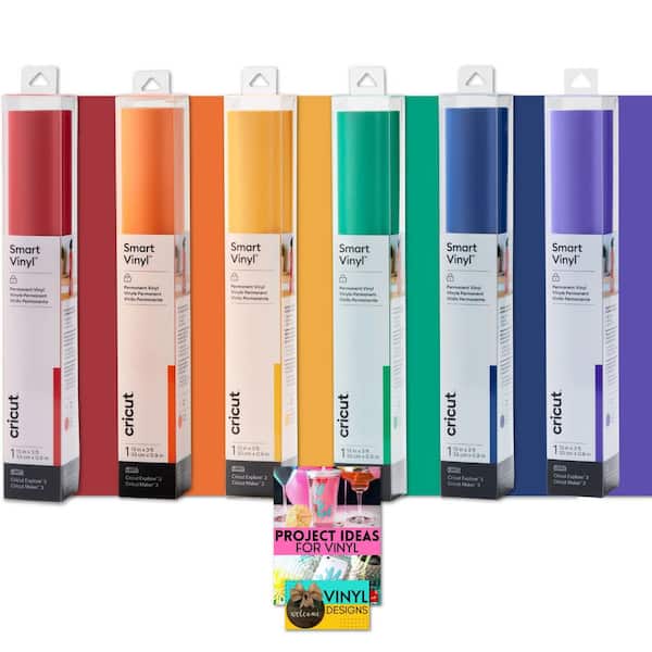 Smart Rainbow Vinyl Bundle with 12x36 inch Adhesive Vinyl Rolls, Explore 4 and Maker 4 Compatible for DIY Projects