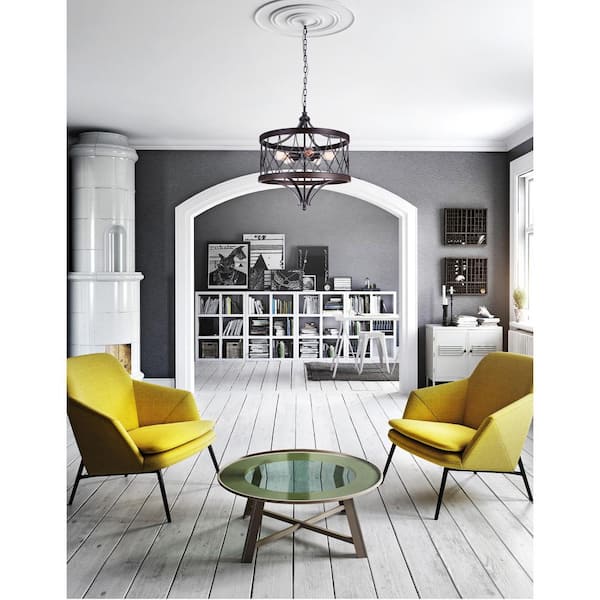 Amazon 5 Light Drum Shade Chandelier With Gun Metal Finish