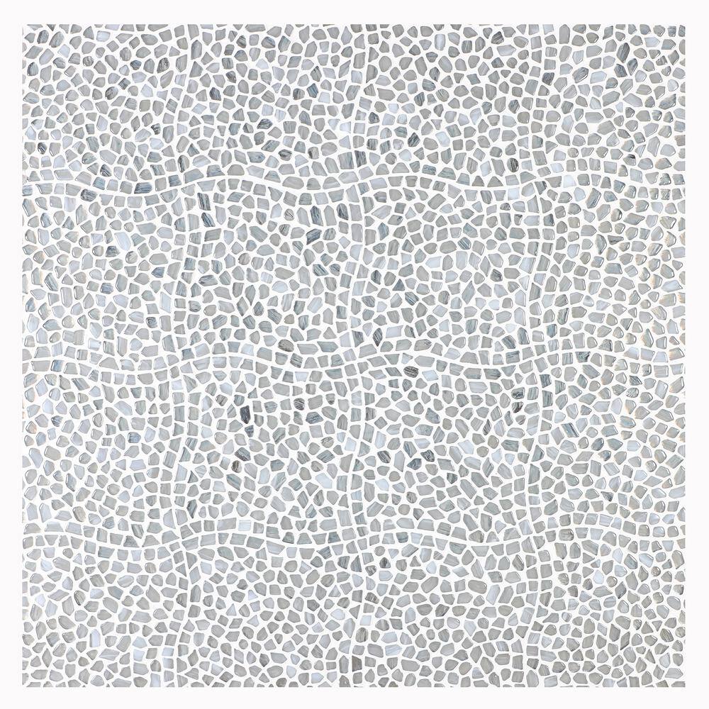 Apollo Pebble Silver Polished Glass Mosaic Tile
