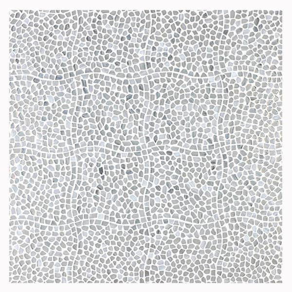 Fargin Pebble Silver Haze 11.88 in. x 11.88 in. Polished Glass Wall Mosaic Tile (0.98 sq. ft. /Each)