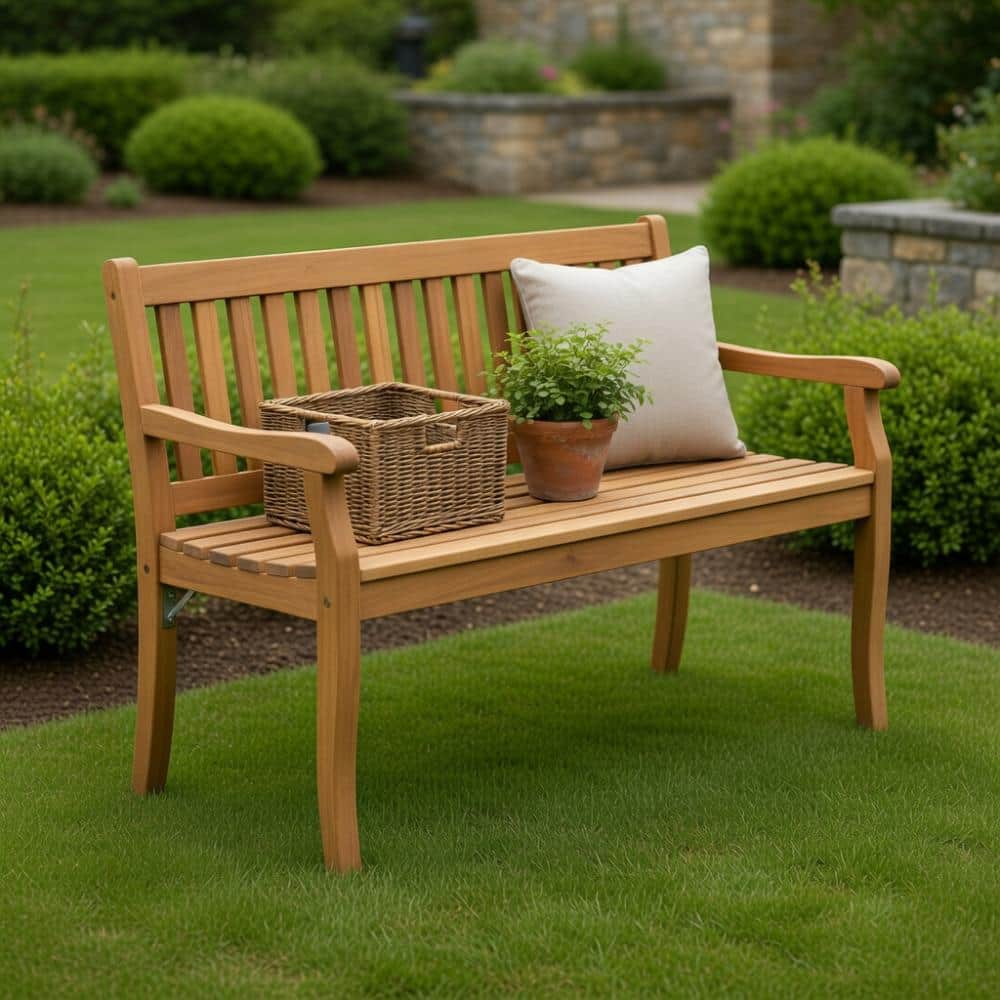 Acacia Wood Outdoor Dining Bench With Slatted Sturdy Design Heavy Load Capacity price history on PriceWatchPro