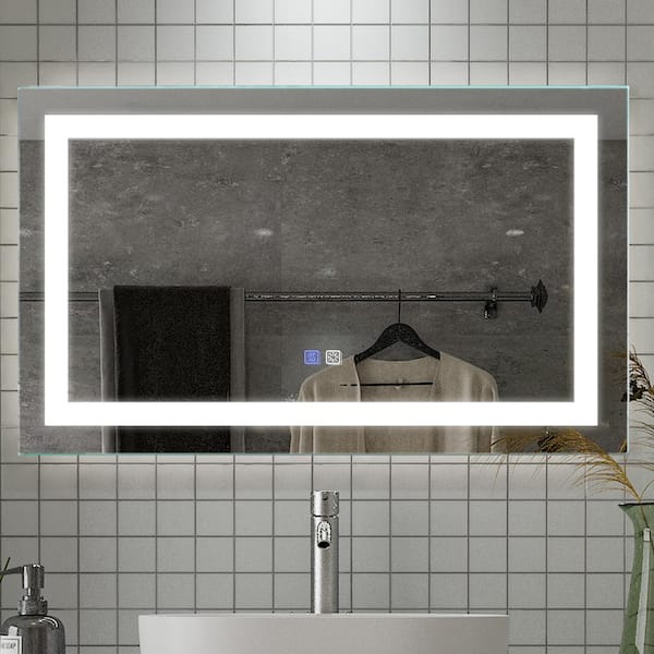 INSTER 40 in. W x 24 in. H Rectangular Frameless Anti-Fog Dimmable Horizontal Wall Mount LED Bathroom Vanity Mirror