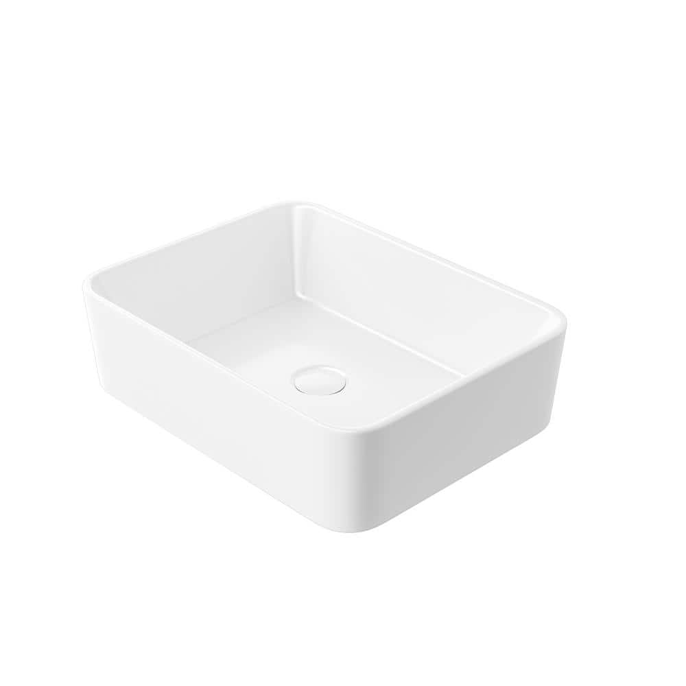 Eridanus Denbigh 19" L x 14'' W White Vitreous China Rectangular Vessel Bathroom Sink