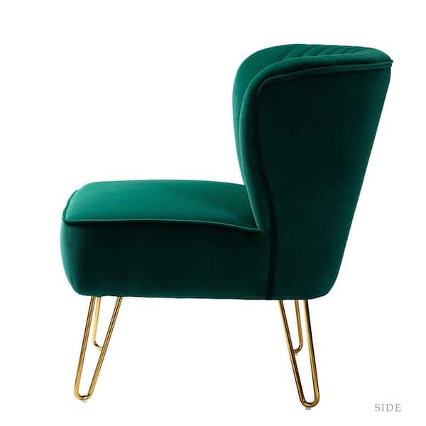 JAYDEN CREATION Alonzo Green Side Chair with Tufted Back CHM0120