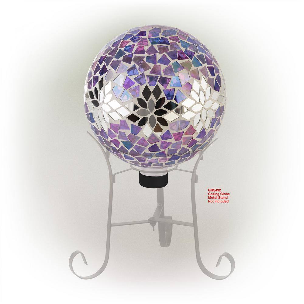 Enchanted Purple Mosaic 10" Gazing Globe for Garden Decor