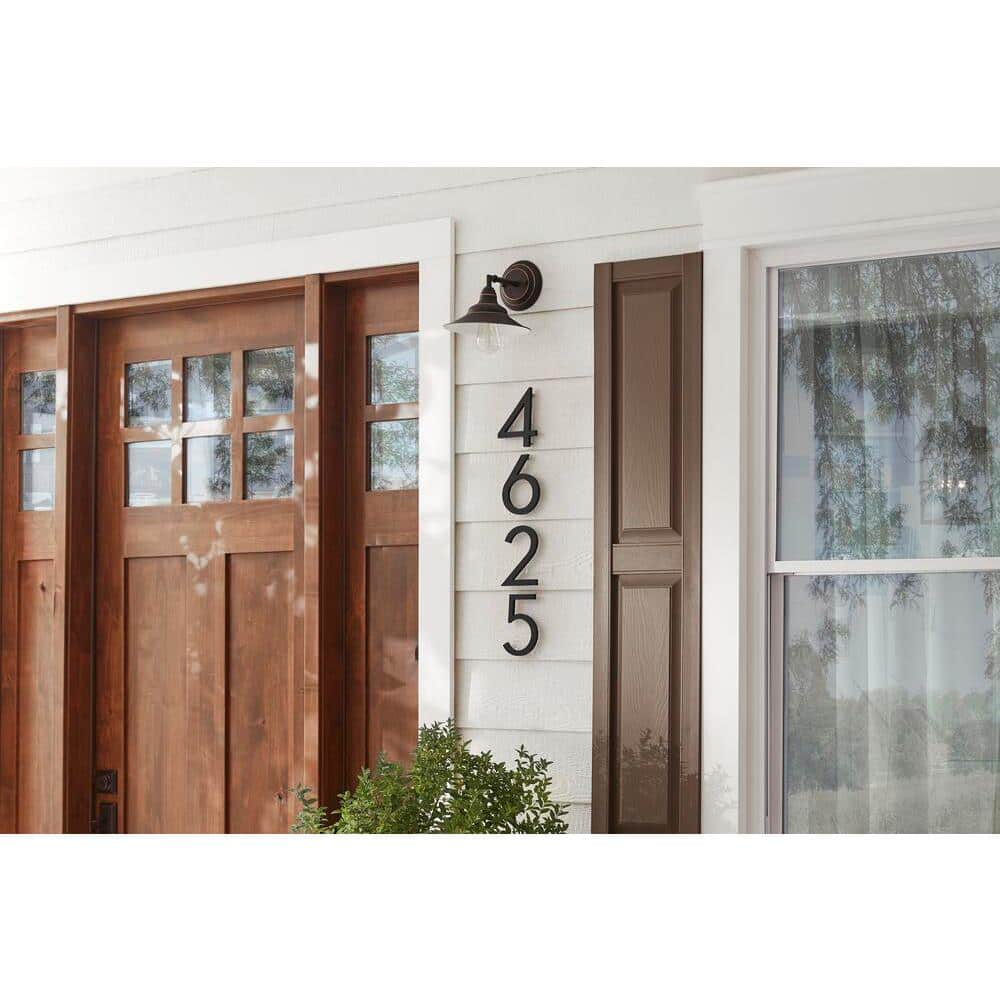 6-Inch Matte Black Aluminum Floating House Number 5