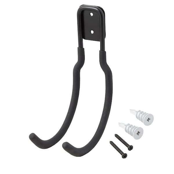 Husky 40 lbs. Heavy-Duty Wall-Mounted Black Vinyl-Coated Steel Utility Hook  with Mounting Hardware 816350 - The Home Depot