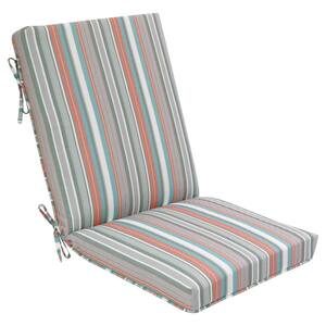 21 in. x 23.5 in. CushionGuard Outdoor Deluxe High Back Dining Chair in Multi-Stripe