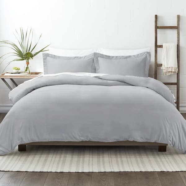 Becky Cameron Performance Light Gray Twin 3-Piece Duvet Cover Set