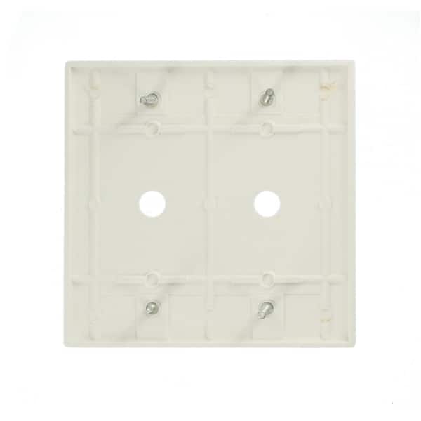 White Leviton 88062 2-Gang .406-Inch Hole Device Telephone/Cable Wallplate Box Mount Thermoset 