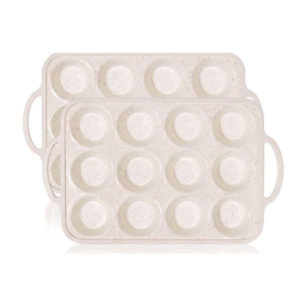 24-Cup Silicone Muffin Pan Nonstick Cupcake Baking Mold Stainless Steel Reinforced Frame BPA Free 2pcs