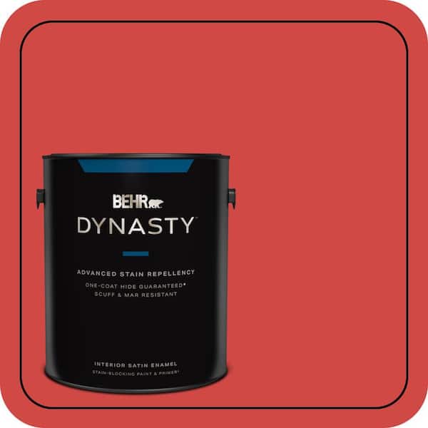 BEHR DYNASTY 1 gal. #P170-6 Race Car Stripe Satin Enamel Interior Stain-Blocking Paint and Primer