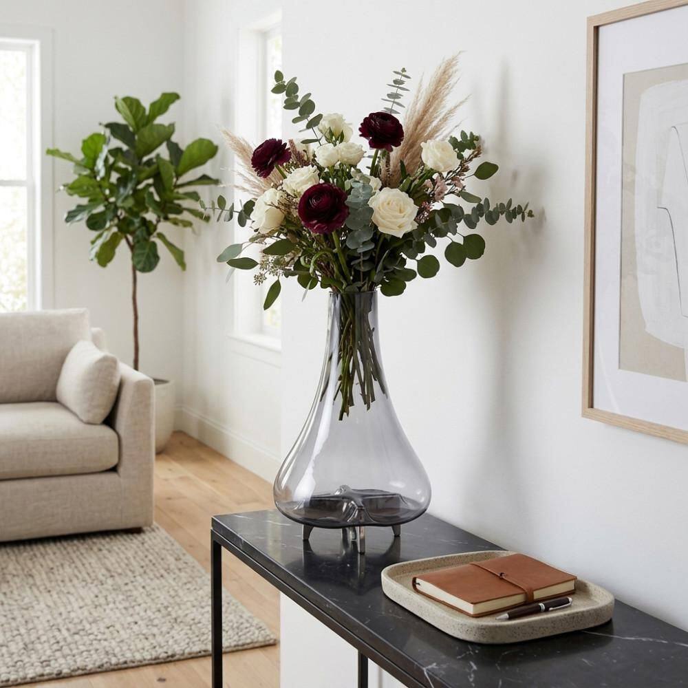17 in. Silver Glass Flared Bell-Shaped Decorative Vase price history on PriceWatchPro