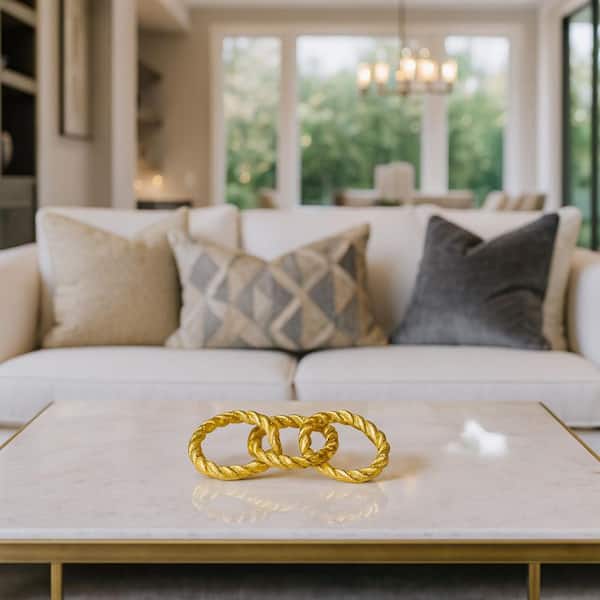 castellousa Twisted Series Gold 2 in. x 3.5 in. Chain Aluminum Metal Decorative Sculpture