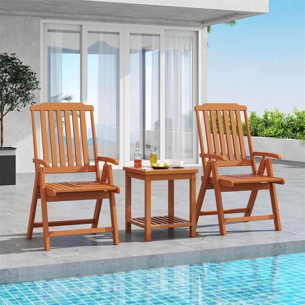 Foldable Patio Chair with Armrest, Curved Back, Slatted Seat for Backyard Deck Brown price history on PriceWatchPro