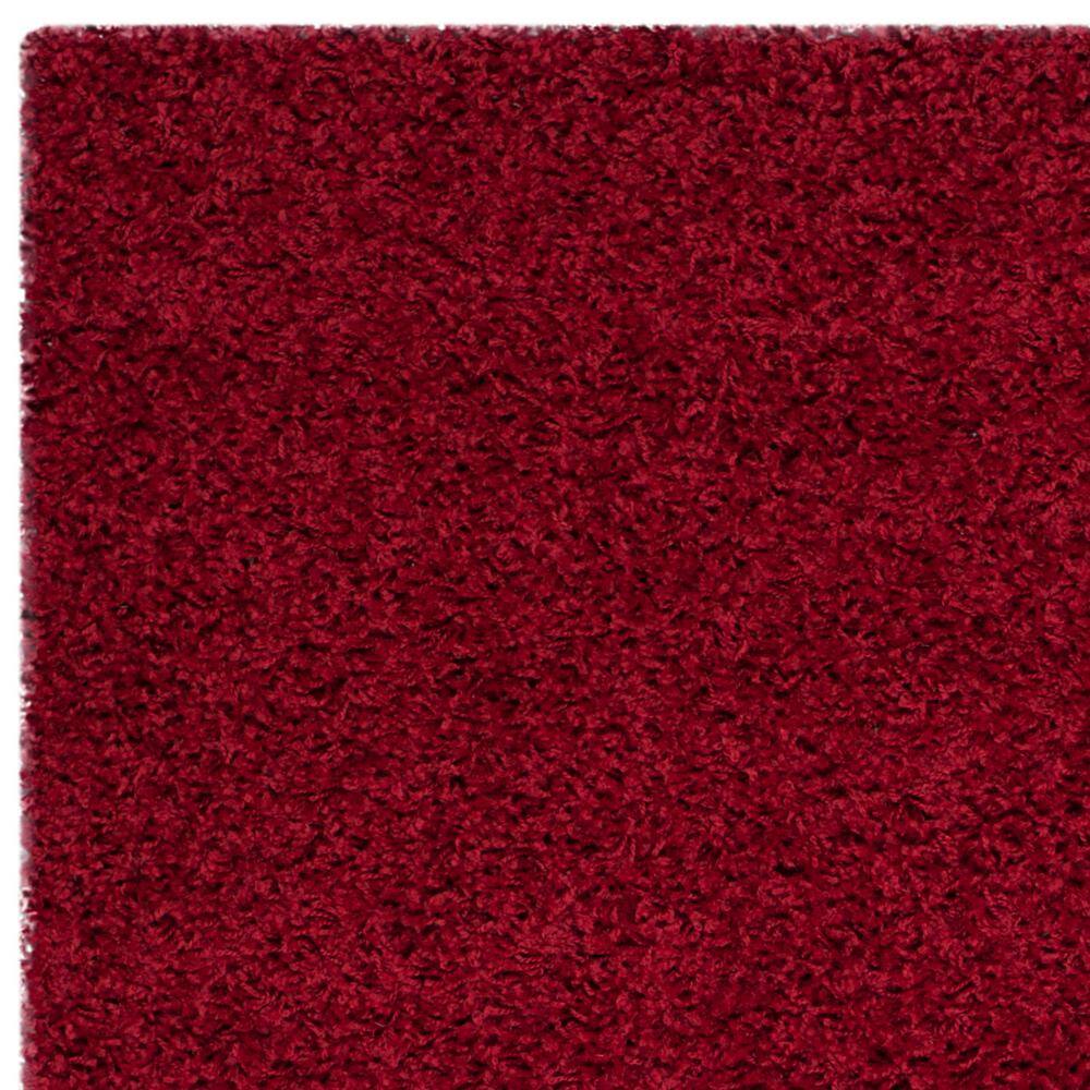 Athens Red Synthetic Shag Area Rug, 3' x 5'