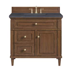 Lorelai 36.0 in. W x 23.5 in. D x 34.06 in. H Bathroom Vanity in Mid-Century Walnut with Charcoal Soapstone Top