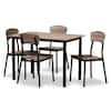 Baxton Studio Marcus 5 Piece Black and Oak Dining Set 165 10692 HD