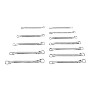 1/4-13/16 in., 6-19 mm 45-Degree Offset Box End Wrench Set (12-Piece)