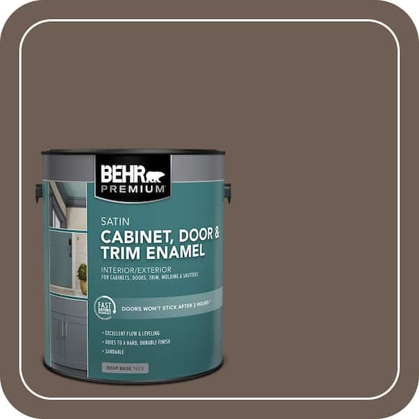 1 gal. #N210-6 Swiss Brown Satin Enamel Interior/Exterior Cabinet, Door & Trim Paint