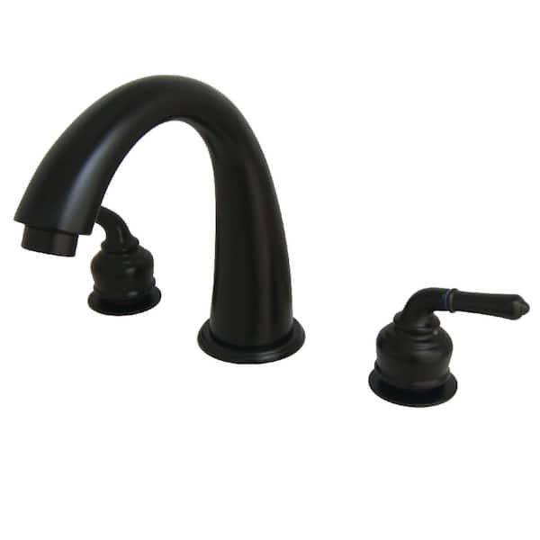 2-Handle Deck Mount Roman Tub Faucet in Oil Rubbed Bronze (Valve Included)
