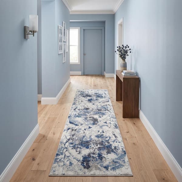 Clifton 2 ft. 7 in.  x  9 ft.  Ivory Abstract Pattern Runner Rug for High Traffic Entryway Hallway Laundry Room