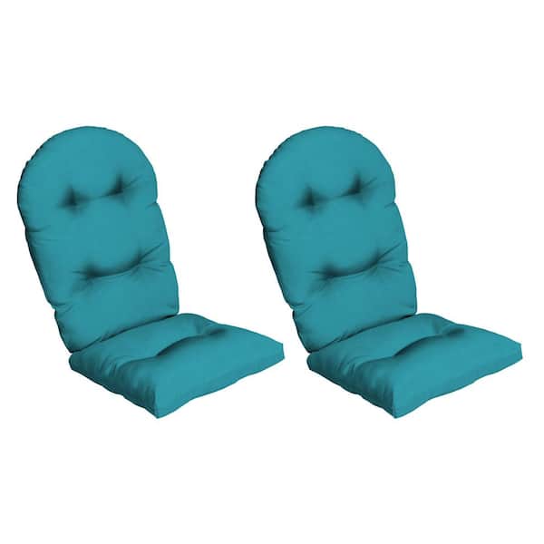 30 x 20 Plush Modern Tufted Outdoor Rocking Chair Cushion, Lake Blue Leala, (Set of 2)