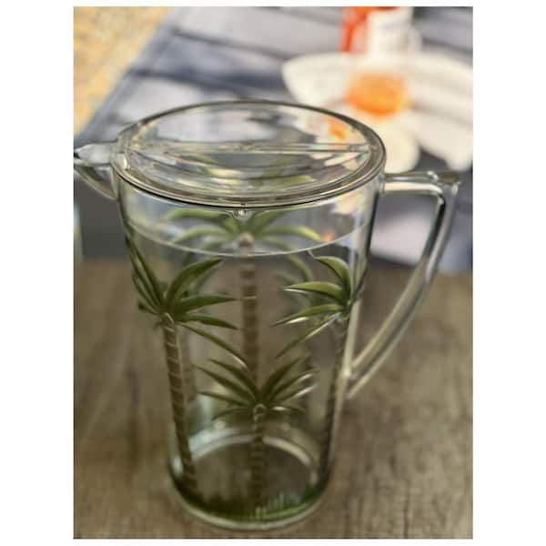 at Home Clear Striped Acrylic Pitcher & Lid, 2qt