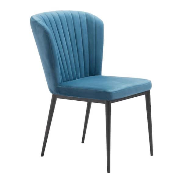 ZUO Tolivere Blue Velvet Dining Chair (Set of 2)
