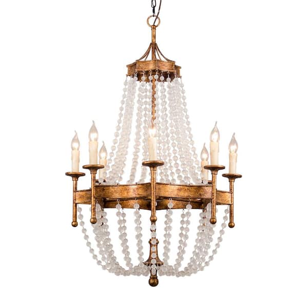 Sophie 8 -Light Rustic Bronze Metal Crystal Chandelier